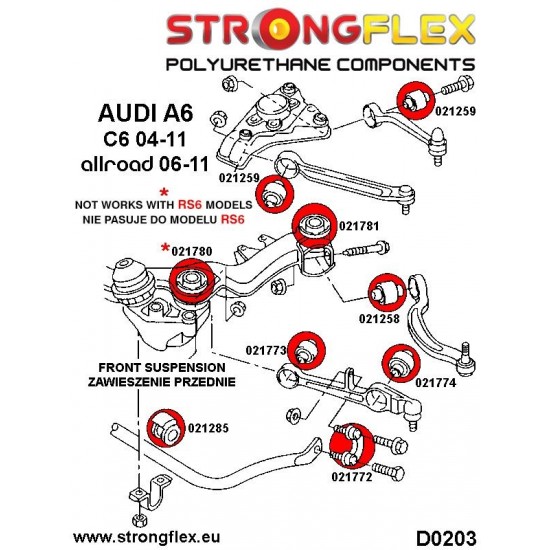 021258A: Front lower wishbone rear bush SPORT