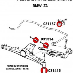 031167A: Rear anti roll bar bush SPORT