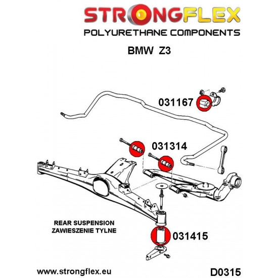031167A: Rear anti roll bar bush SPORT