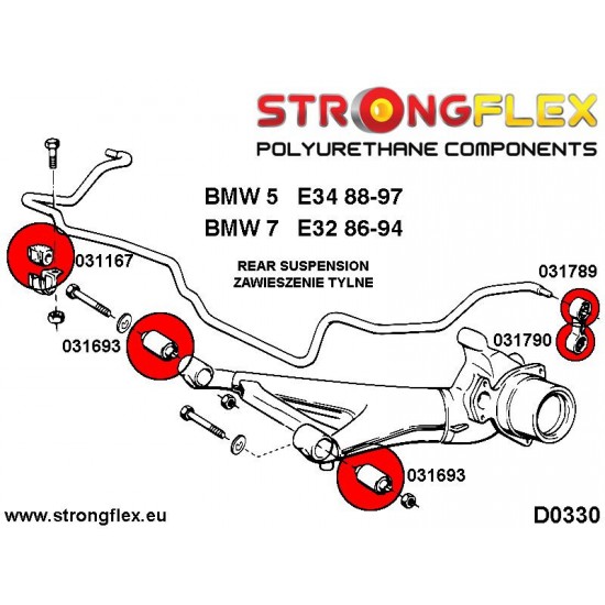 031167A: Rear anti roll bar bush SPORT