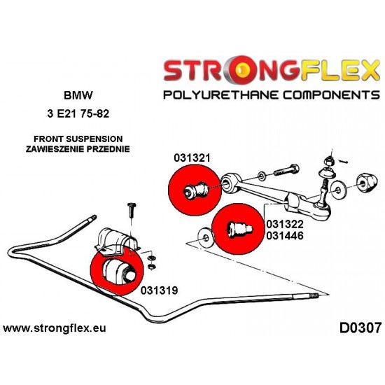 031319A: Front anti roll bar mounting bush SPORT