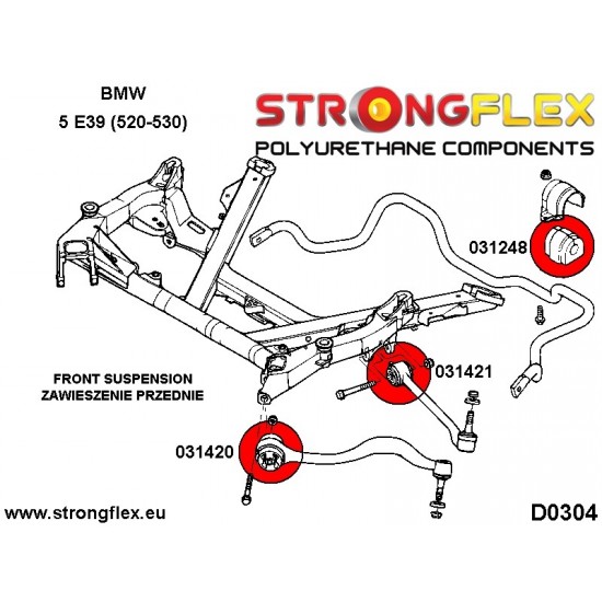 031420A: Front lower tie bar to chassis bush 58mm SPORT