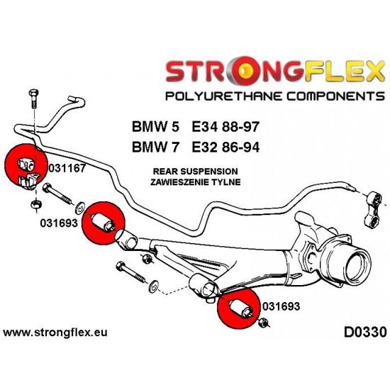 031693A: Rear trailing arm bush SPORT