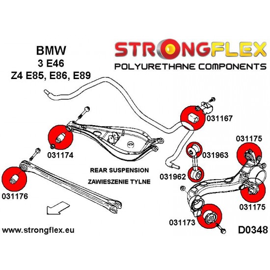 036048A: Rear suspension bush kit SPORT