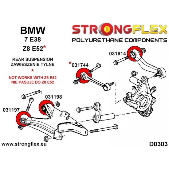 036237B: Full suspension bush kit BMW 7 E38
