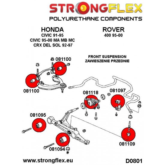 081118A: Front lower wishbone rear bush SPORT