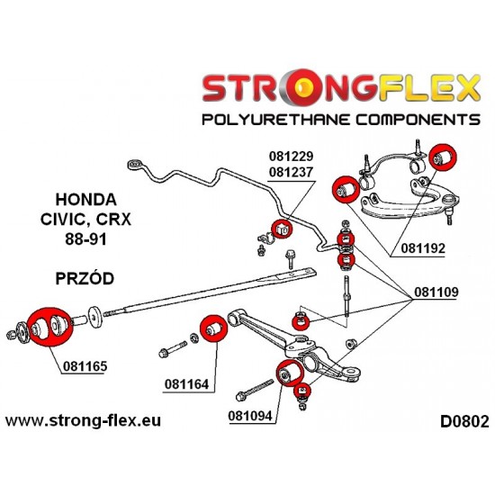 086130A: Full suspension bush kit polyurethane SPORT
