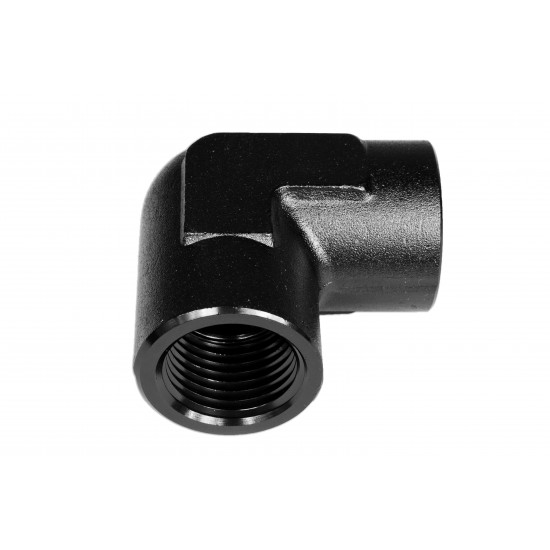 Adapter 1/2 NPT 90' female-female coupler hose fitting Black