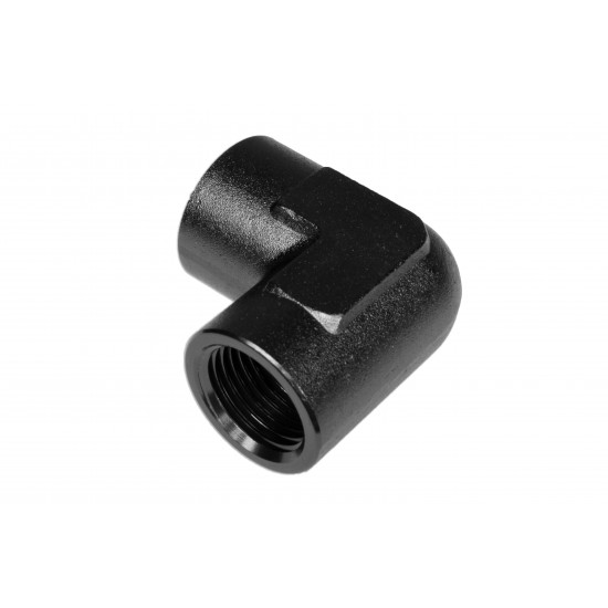 Adapter 1/2 NPT 90' female-female coupler hose fitting Black