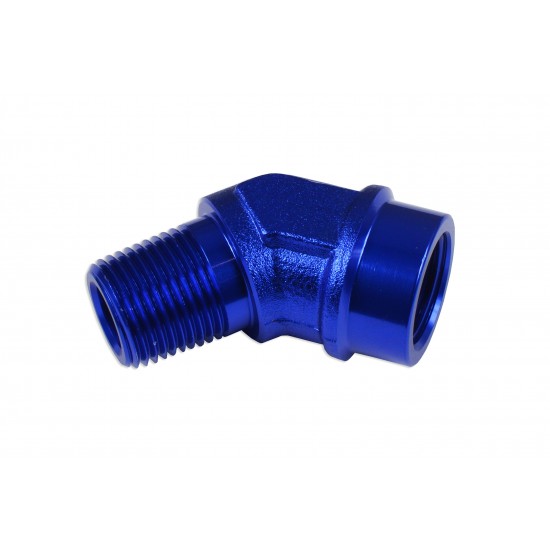 Adapter 1/4 NPT 45' female-male coupler hose fitting Blue