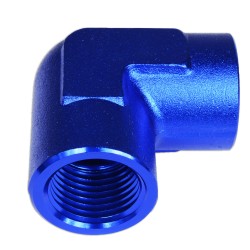 Adapter 1/4 NPT 90' female-female coupler hose fitting Blue