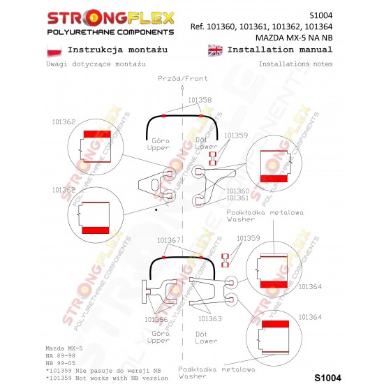 101364A: Rear lower outer suspension bush SPORT