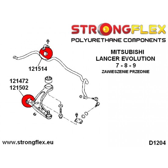 121472A: Front wishbone front bush 14mm SPORT