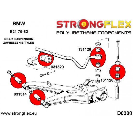 131126B: Front eye bolt mounting bush