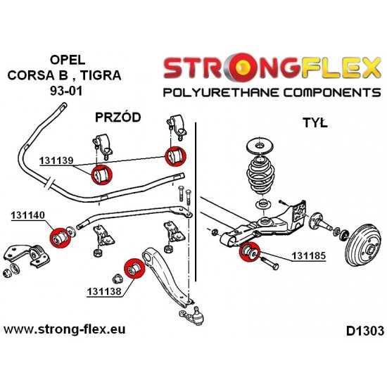 131138B: Front wishbone inner bush