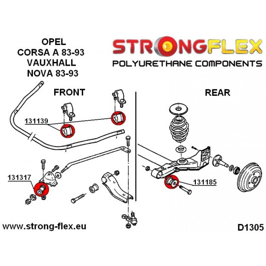 131317B: Front tie bar to chassis bush
