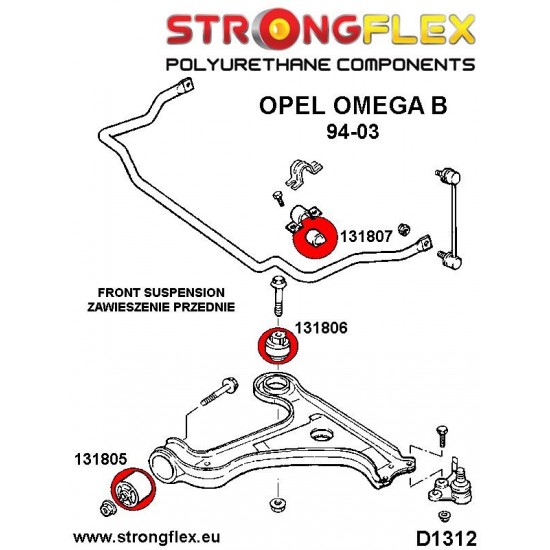 131807A: Front anti roll bar bush SPORT