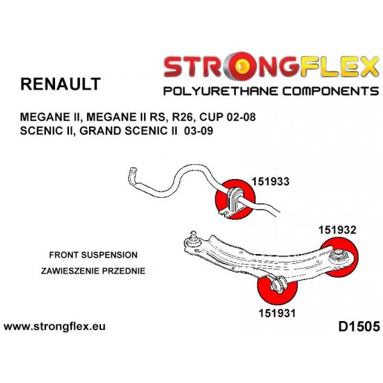 151932A: Tuleja wahacza frontego - rear SPORT