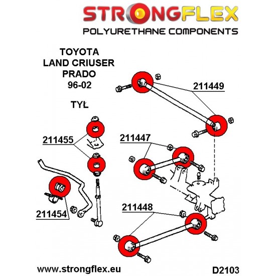 211455A: Rear anti roll bar end link bush SPORT