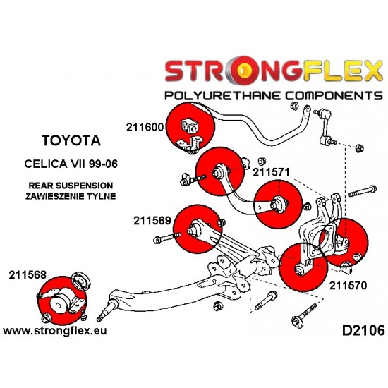 211568A: Rear trailing arm front bush SPORT