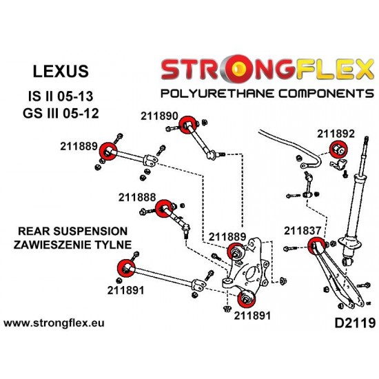 211837A: Rear track control arm Inner bush SPORT