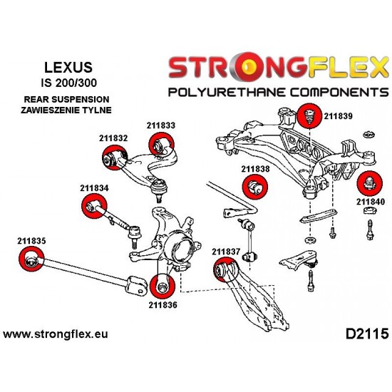 211837A: Rear track control arm Inner bush SPORT