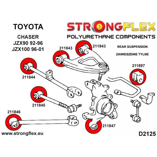 211844A: Rear track control arm Inner bush SPORT