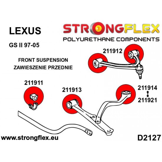 211914A: Front lower radius arm to chassis bush 65mm SPORT