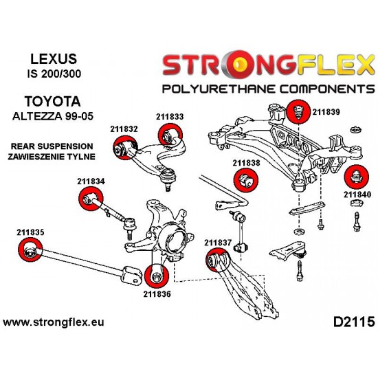 216233B: Rear suspension bush kit