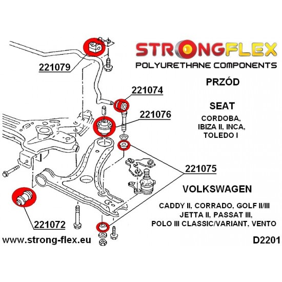 221072A: Front wishbone front bush 30mm SPORT