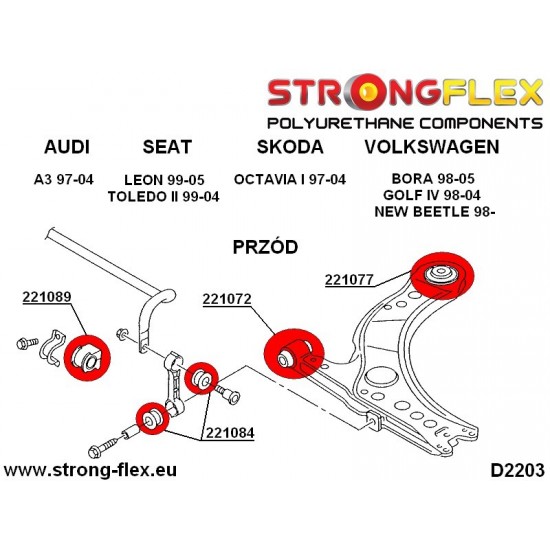 221084A: Anti roll bar link bush SPORT
