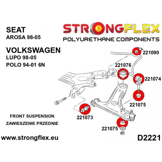 221090A: Front anti roll bar bush 18mm SPORT