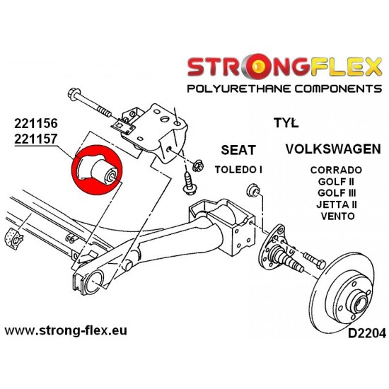 221157A: Rear subframe bush 57mm SPORT