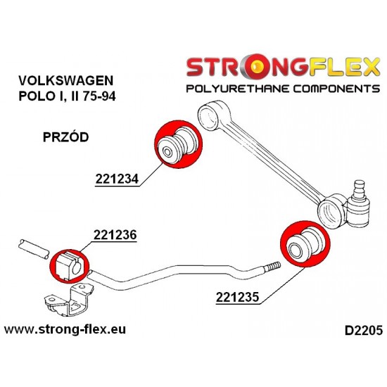 221236A: Front anti roll bar bush SPORT
