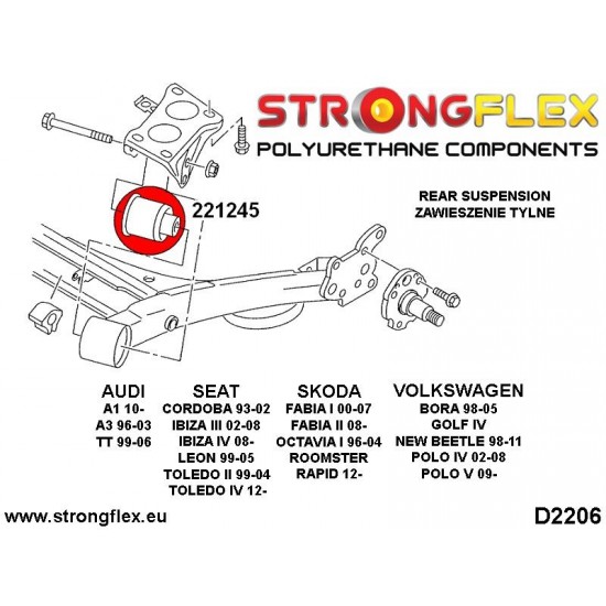 221245A: Rear subframe bush SPORT