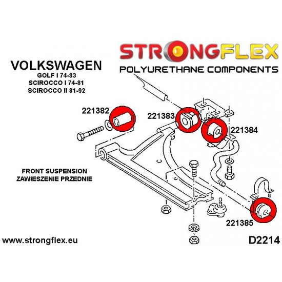 221385A: Front anti roll bar outer bush SPORT