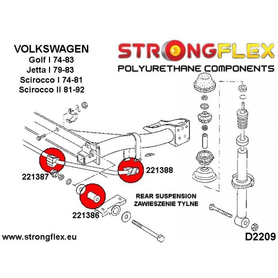 221387B: Rear anti roll bar mount inner bush