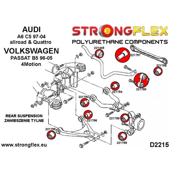 221445A: Rear anti roll bar bush SPORT