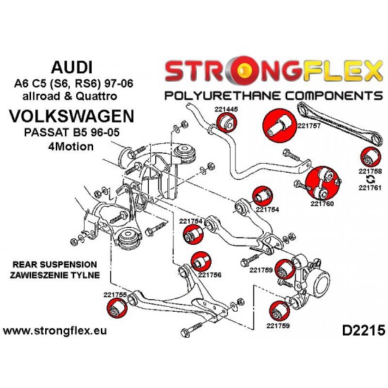 221445A: Rear anti roll bar bush SPORT