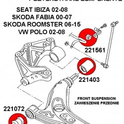 221561A: Front anti roll bar bush SPORT