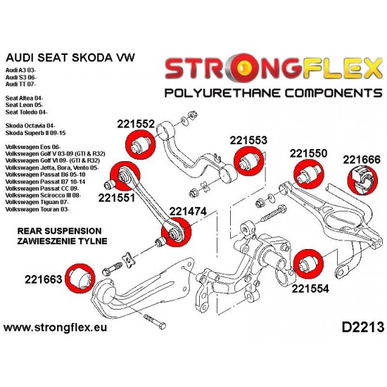 221663A: Rear tie bar to chassis front bush SPORT