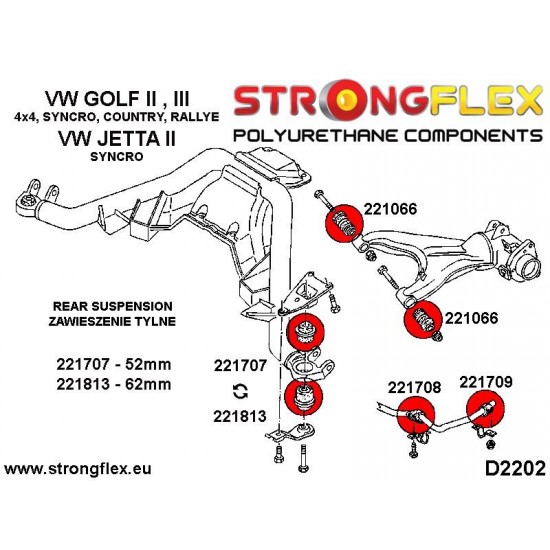 221708A: Rear anti roll bar inner bush SPORT