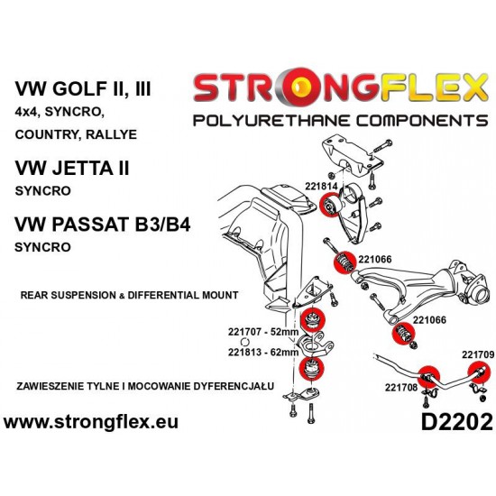 221708A: Tuleja stabilizatora tylnego wewnętrzna SPORT