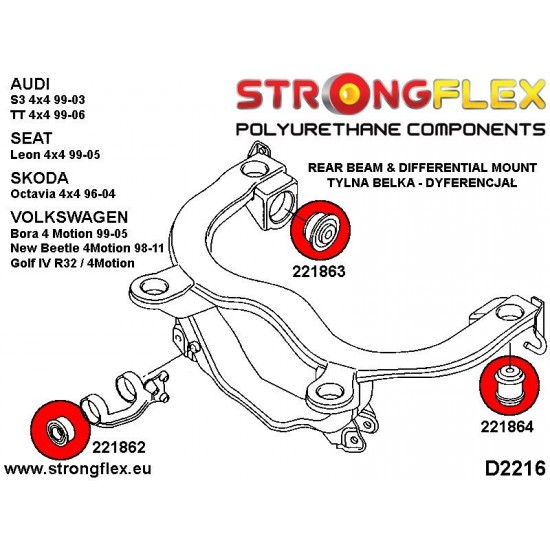 221862A: Rear diff mount - front bush SPORT