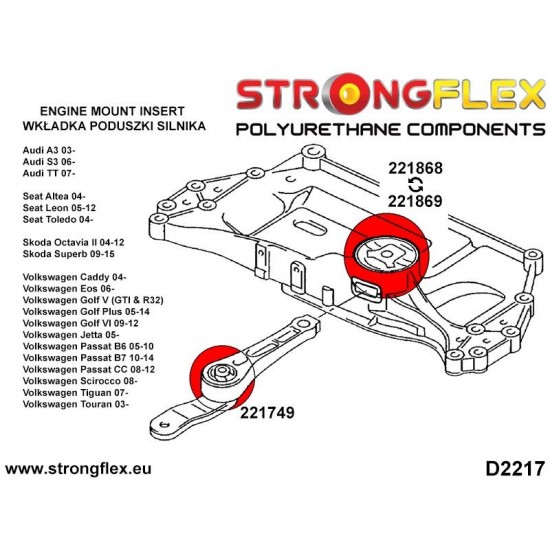 221868B: Lower engine mount insert