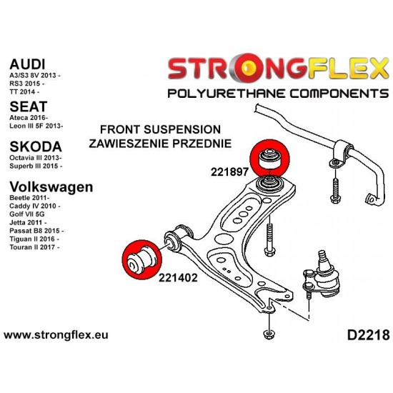 221897A: Front lower arm - rear bush SPORT