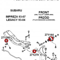 271144A: Front wishbone rear bush sport