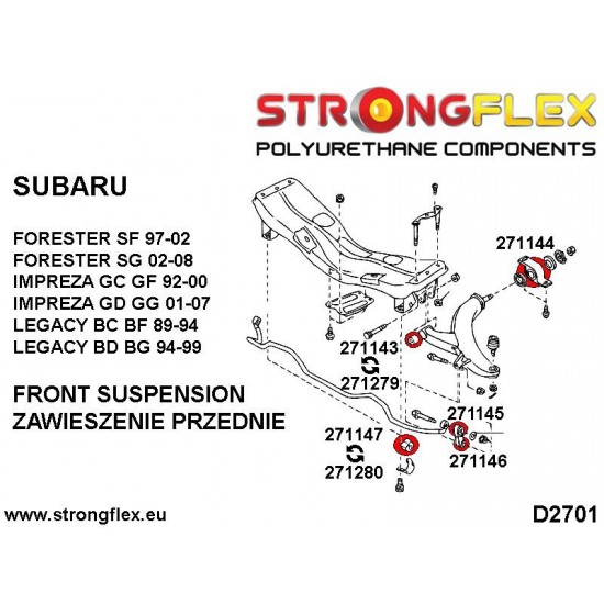 271147A: Front anti roll bar bush SPORT