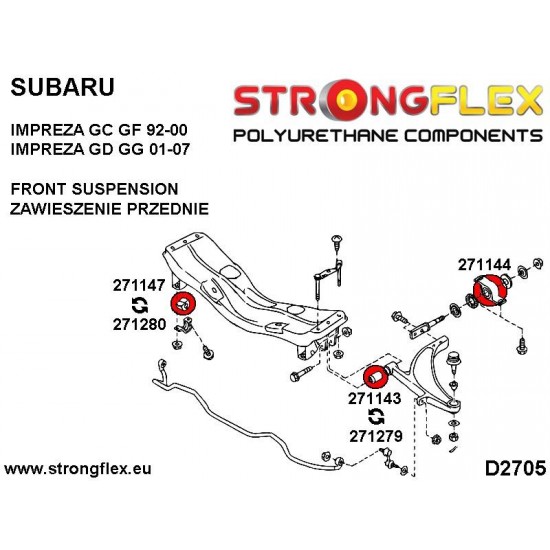 271280A: Front anti roll bar bush SPORT