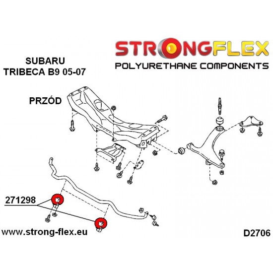 271298A: Front anti roll bar bush 25mm SPORT